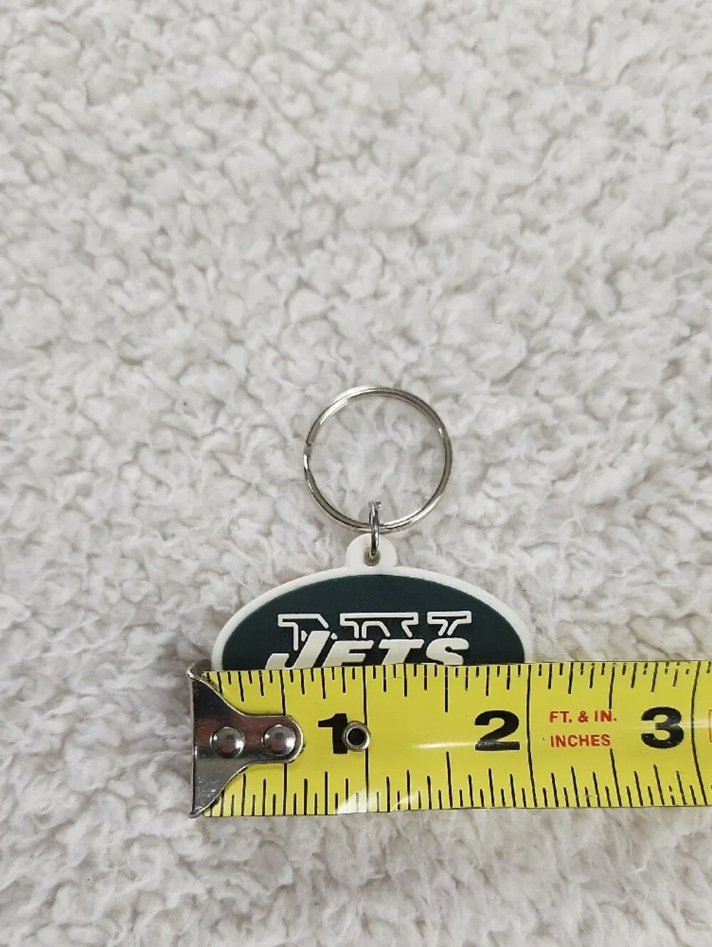 NFL White Oval Keychain with Silver Ring